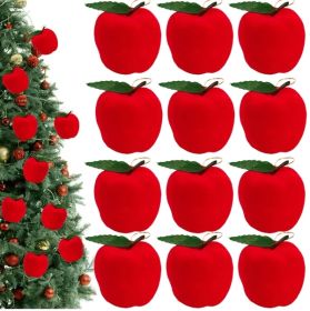 12Pcs Mini Christmas Ornament 2.1in Foam Red  Ball Ornament Pendants Xmas Tree Hanging Decorations For Holiday Party Supplies