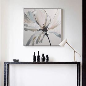 Modern Abstract Hand Painted White Flowers Canvas Wall Art Oil Paintings Posters Large Flowers Home Decoration Canvas