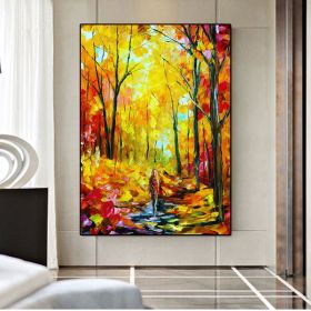 Modern Abstract abstract forest Gold Foil tree Oil Painting large hand painted Abstract Painting Canvas For Home Decoration