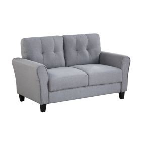 57.5" Modern Living Room Loveseat Linen Upholstered Couch Furniture for Home or Office ,Light Grey-Blue,(2-Seat,Old Sku:WF288518AAC)