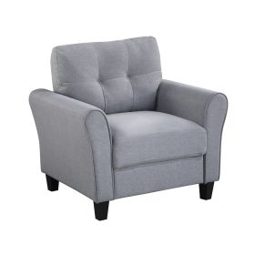 35" Modern Living Room Armchair Linen Upholstered Couch Furniture for Home or Office ,Light Grey-Blue,(1-Seat,Old Sku:WF288517AAC)