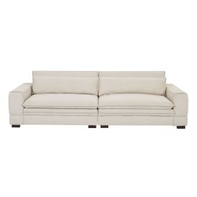 Mid-Century Sofa Couch Modern Upholstered Couch for Livingroom,Bedroom, Apartment, Home Office Beige